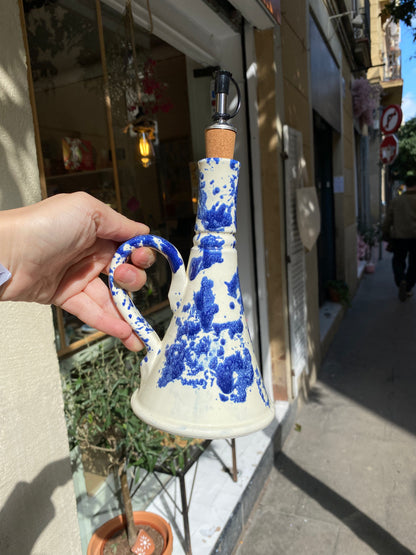 ACEITERA de cerámica Azul con asas