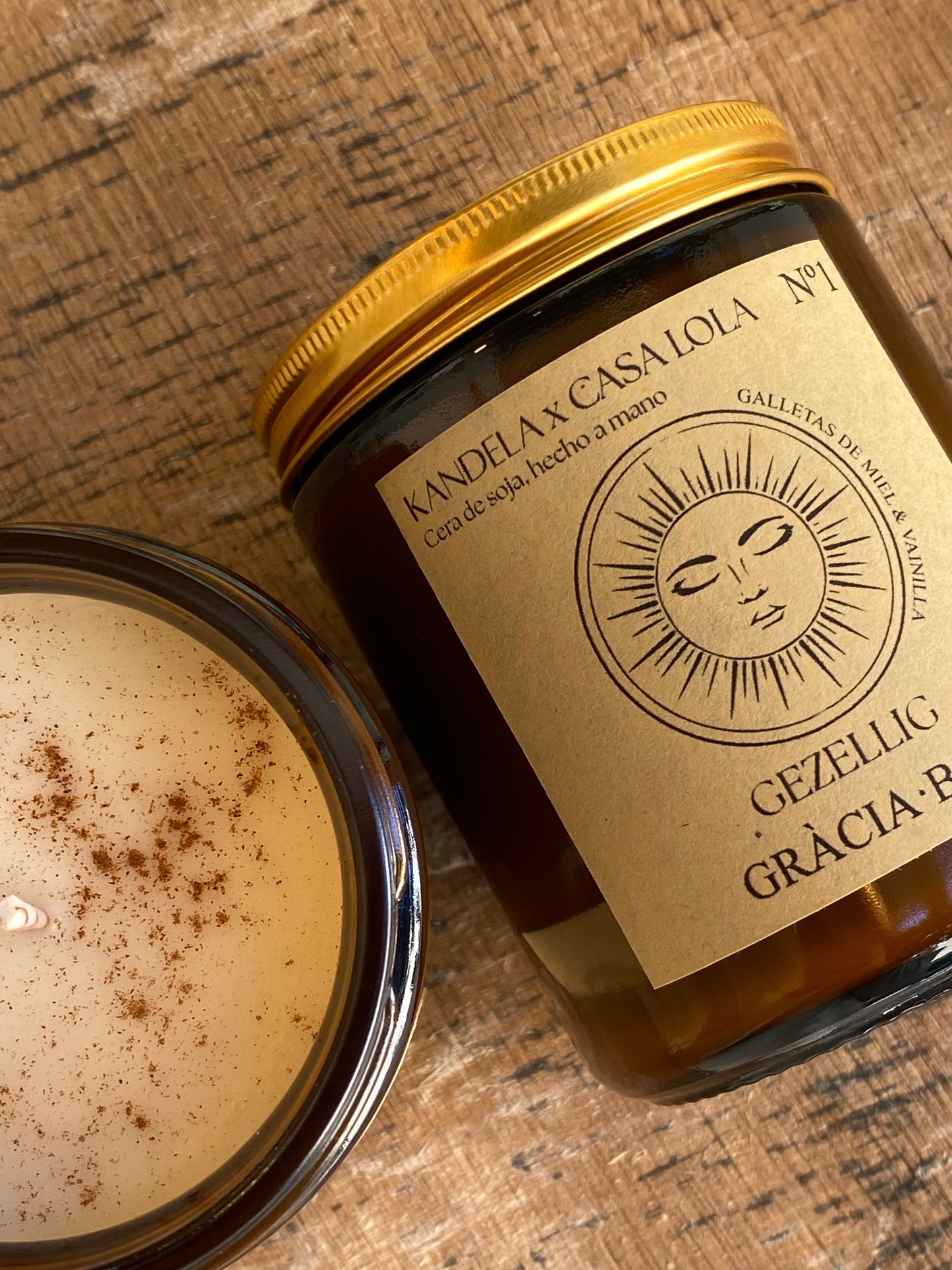 Vela natural Gràcia x Galletas de miel y vainilla
