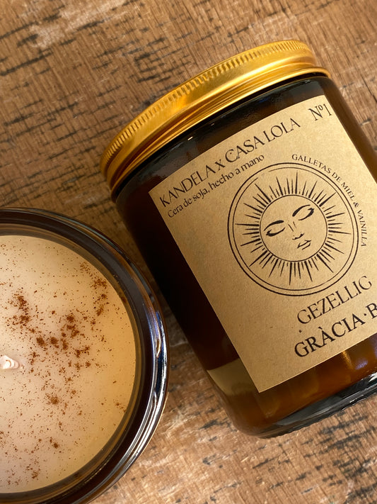 Vela natural Gràcia x Galletas de miel y vainilla
