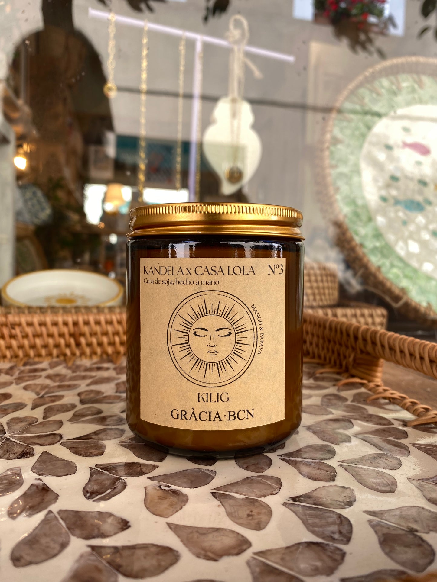 Vela natural Gràcia x  Mango y Papaya