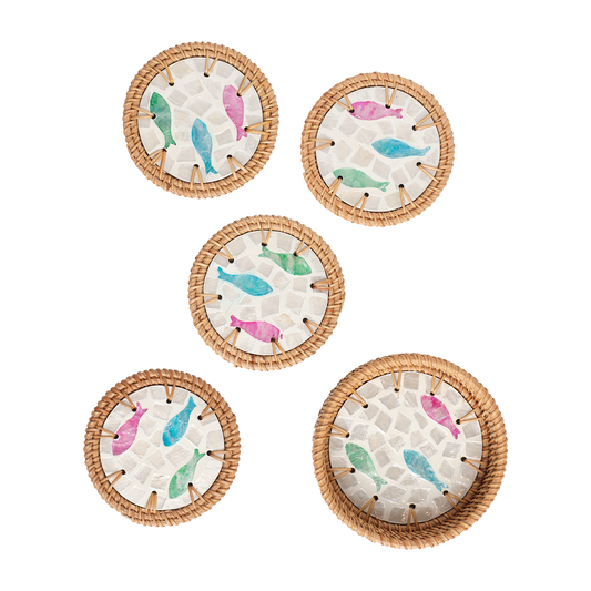 Posavasos de conchas motivo Pescados