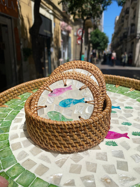 Posavasos de conchas motivo Pescados