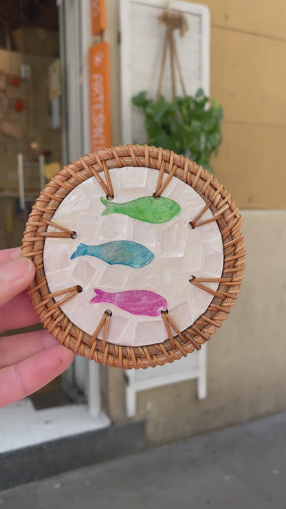Posavasos de conchas motivo Pescados